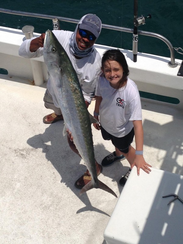 Ten year old girl's catch, a 50 lb. Kingfish catch aboard the Sea Trek fishing charter boat Fort Myers Beach, FL!