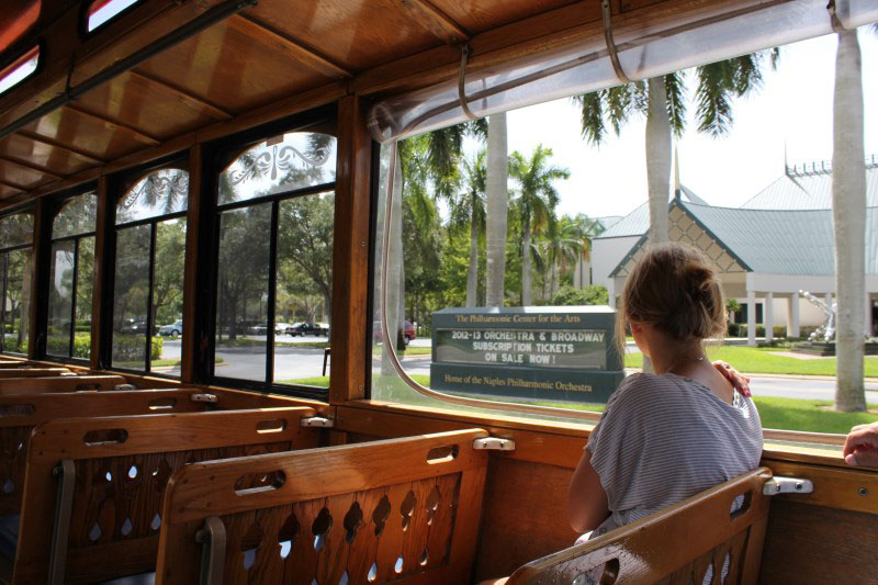 See more than 100 points of interest during a narrated tour aboard the vintage Naples Trolley.