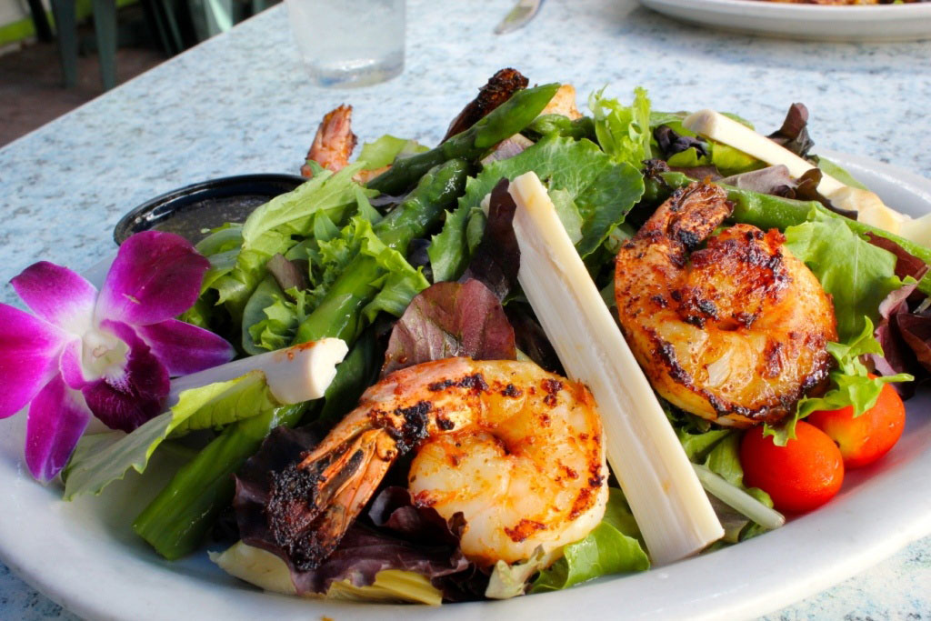 MustDo.com | Grilled shrimp salad Key Lime Bistro Captiva Island, Florida