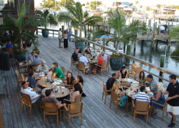 MustDo.com | Doc Ford's Rum Bar & Grille Ft. Myers Beach waterfront patio.