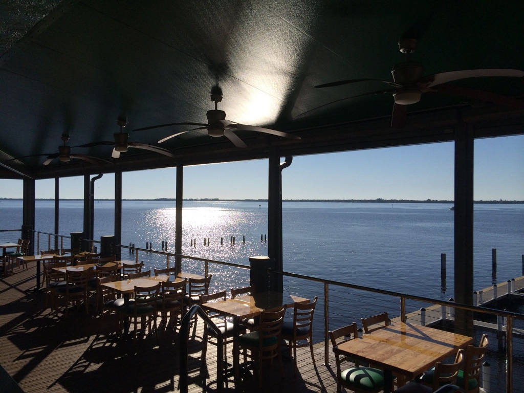 Pinchers Crab Shack restaurant waterfront deck The Marina at Edison Ford Ft. Myers Florida