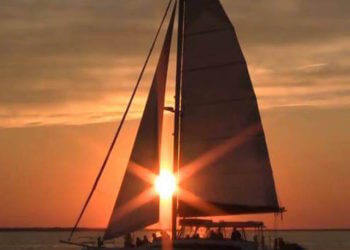 MustDo.com | Sunset through the Sail of the Kathleen D Sarasota, Florida