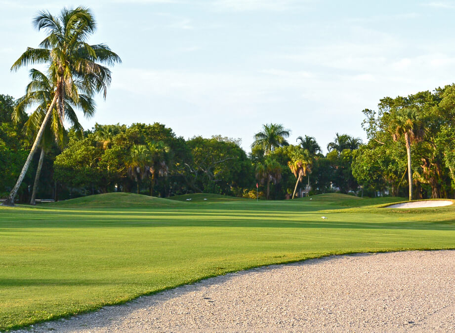 MustDo.com | Hole No. 9 fairway and green Sanibel Island Golf Club on Sanibel Island, Florida.