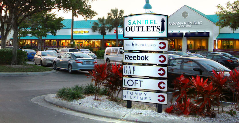 Save on more than 40 designer and name brand stores. Sanibel Outlets feature shaded breezy walkways, an outdoor children’s' play area and free Wi-Fi in common areas. | Must Do Visitor Guides
