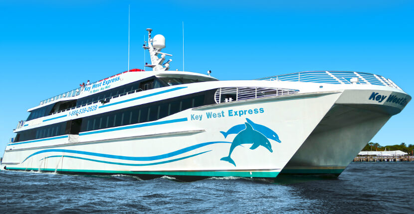 MustDo.com | Take the Key West Express ferry to Key West from Fort Myers Beach, Florida. Sundeck, TVs, full bar, and food service onboard!