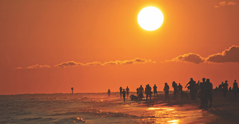 Sunset on Siesta Key. Siesta Beach is favorite among Sarasota, Florida visitors and residents alike. It’s 99 percent pure quartz sand—perhaps the finest and whitest you’ll ever see earned Siesta Key's, Siesta Beach a No. 1 rating on Dr. Beach’s annual list of America’s Best Beaches. Photo by Marjie Goldberg. Must Do Visitor Guides, MustDo.com.