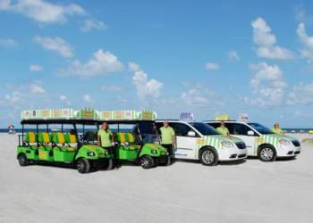 Free tips only rides to the beach, shops, restaurants, and more on Siesta Key, Florida. Must Do Visitor Guides, MustDo.com