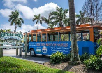 See more than 100 Naples area points of interest during a narrated tour aboard Naples Trolley Tours’ vintage trolley. Discover things to do and learn the history and legends of Naples, Florida. Tour Naples at your own pace by getting off and on the trolley as much as you like at any of the 17 stops along the route. Riders can stay on the trolley for the entire route which takes between 1 hour 45-minutes to two hours. Photo by Jennifer Brinkman | Must Do Visitor Guides