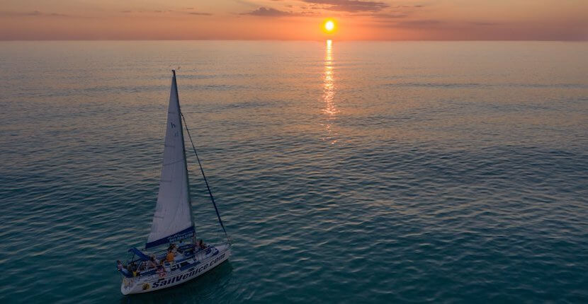 Set sail onto the beautiful Gulf of Mexico waters on a relaxing, entertaining, and unique 2-hour sightseeing or sunset sailing cruise aboard the Hunter 30’ Inspiration Sail Venice in Venice, Florida. Must Do Visitor Guides | MustDo.com