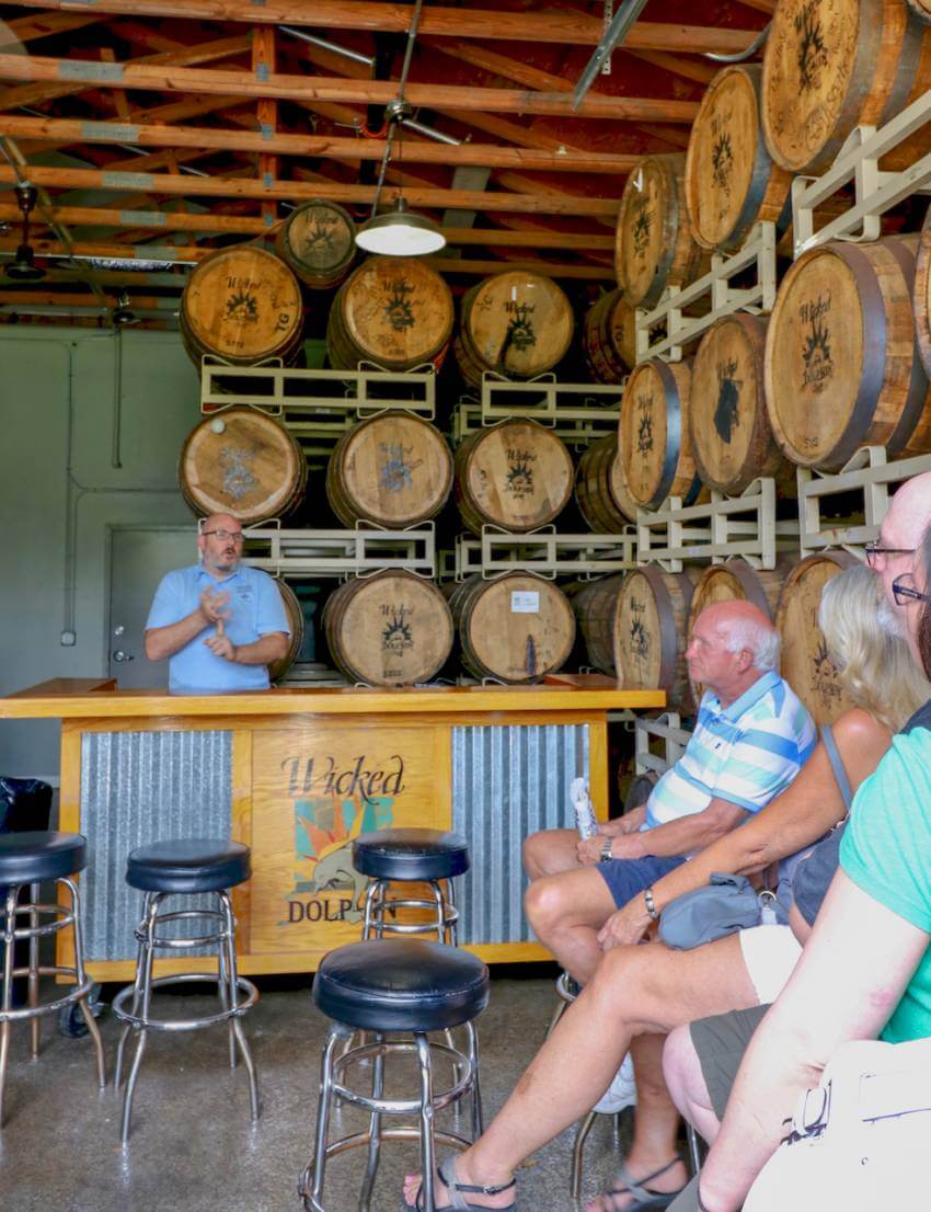 Take a free distillery tour that includes tastings of award-winning Wicked Dolphin Rum in Cape Coral, Florida where you’ll learn how they cook, ferment, and distill their reserve and signature rums! Photo by Nita Ettinger. Must Do Visitor Guides | MustDo.com