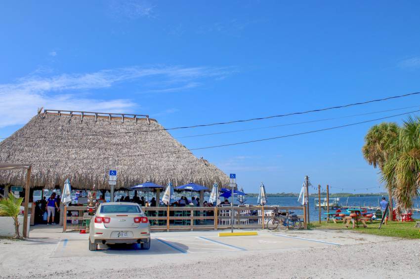 The perfect spot for lunch, dinner or sunset drinks - Evie's at Spanish Point. Waterfront Tiki Bar & Restaurant just minutes from Venice and Siesta Key, Florida on Little Sarasota Bay. Must Do Visitor Guides | MustDo.com