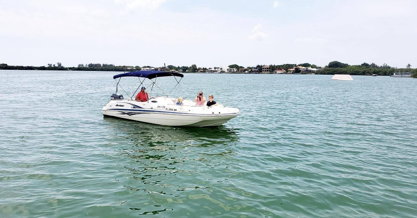 Family on a Sarasota Bay Explorers private boat charter in Sarasota, Florida