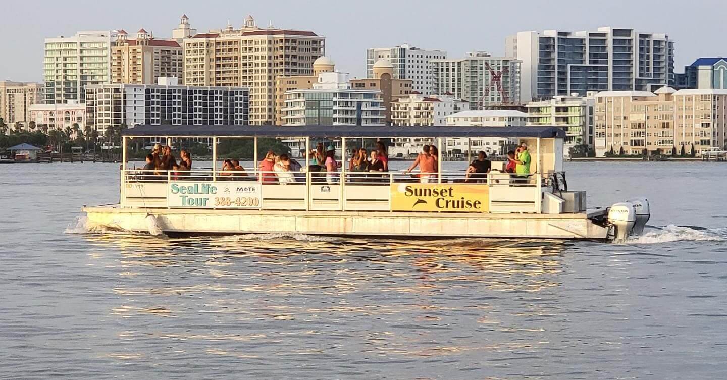 Sarasota Bay Explorers tour boat on the water in Sarasota, Florida